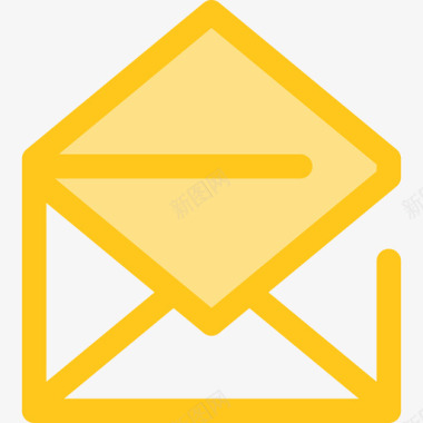 电子邮件通讯40黄色图标图标