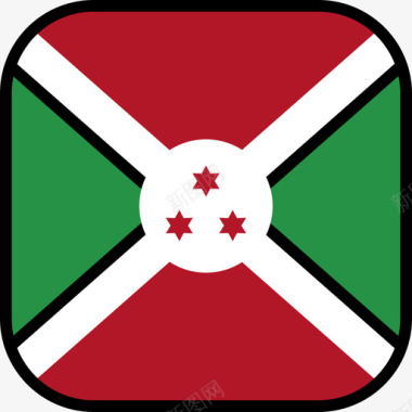 布隆迪国旗收藏6圆形方形图标图标