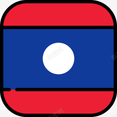 老挝国旗收藏6圆形广场图标图标
