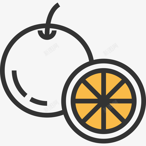 橙色水果色黄色阴影图标svg_新图网 https://ixintu.com 橙色 水果色 黄色阴影