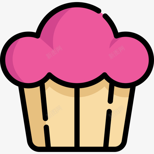 纸杯蛋糕母亲节6线性颜色图标svg_新图网 https://ixintu.com 母亲节6 纸杯蛋糕 线性颜色