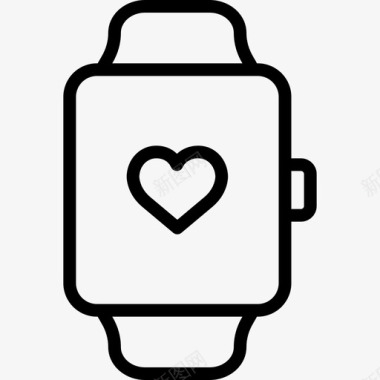 智能手表浪漫生活方式8线性图标图标