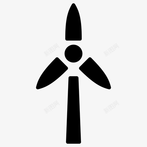 风力涡轮机可再生能源风能图标svg_新图网 https://ixintu.com 可再生能源 能量填充 风力涡轮机 风能