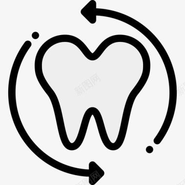 牙齿牙齿护理4线性颜色图标图标