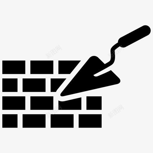 混凝土墙建造施工图标svg_新图网 https://ixintu.com 建造 抹子 施工 施工1 混凝土墙