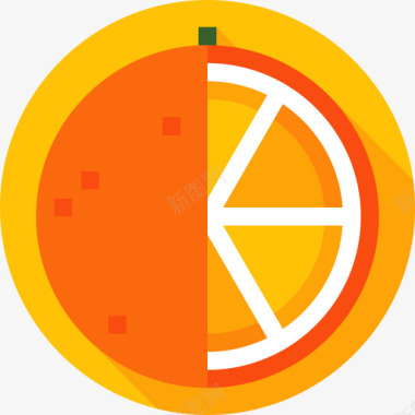 橙色健康食品4平淡图标图标