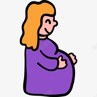 怀孕母亲节10彩色图标图标
