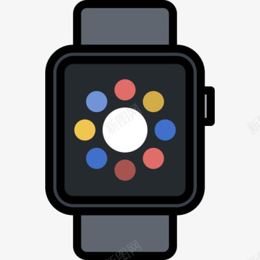 智能手表工具2线性颜色图标图标