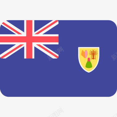 特克斯和凯科斯群岛国际旗帜6圆形矩形图标图标