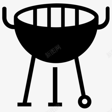 烧烤木炭烧烤烹饪图标图标