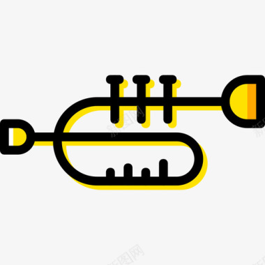 黄色小号音乐图标图标
