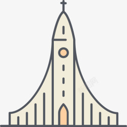 10灰色灰色教堂纪念碑10彩色图标高清图片