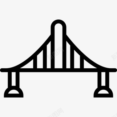 桥城市景观2线形图标图标
