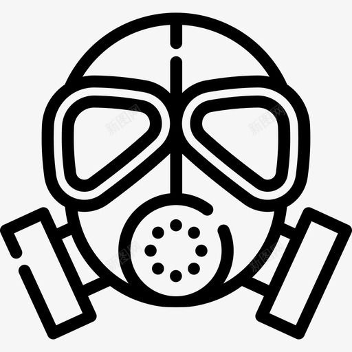 防毒面具消防线性图标svg_新图网 https://ixintu.com 消防 线性 防毒面具