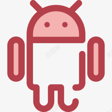 Android徽标5红色图标图标