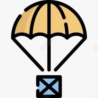 降落伞发货6线型颜色图标图标