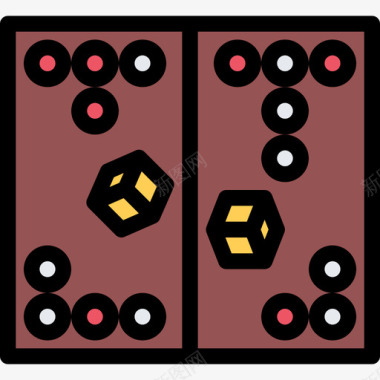 双陆棋游戏4彩色图标图标