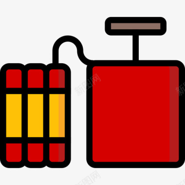 炸药武器3线性颜色图标图标