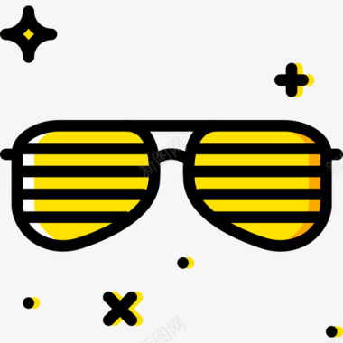 太阳镜派对31黄色图标图标