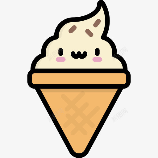 冰淇淋卡瓦伊糖果原色图标svg_新图网 https://ixintu.com 冰淇淋 卡瓦伊糖果 原色