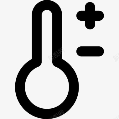 温度计行程24粗体圆形图标图标