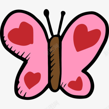 蝴蝶情人节套装颜色图标图标