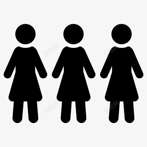 女人团体人图标svg_新图网 https://ixintu.com 人 团体 团队 女人