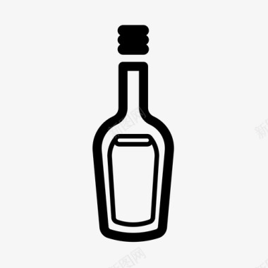 威士忌酒精玻璃瓶图标图标