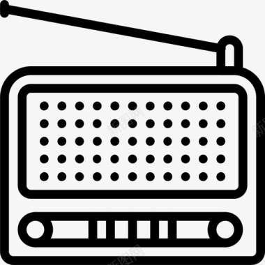 收音机retrotech2线性图标图标