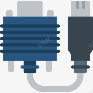 两个扁平电缆连接器图标图标
