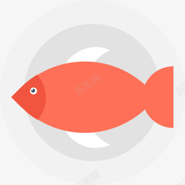 鱼食物17扁平图标图标