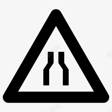 狭窄道路标志道路标志图标图标