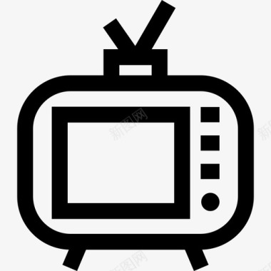 电视复古电子2线性图标图标
