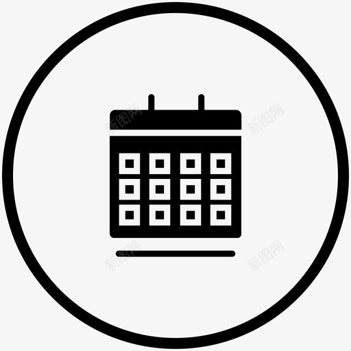 日历日期事件图标svg_新图网 https://ixintu.com 事件 基本设计6黑色填充减去前面 日历 日期 日程表 月 计划