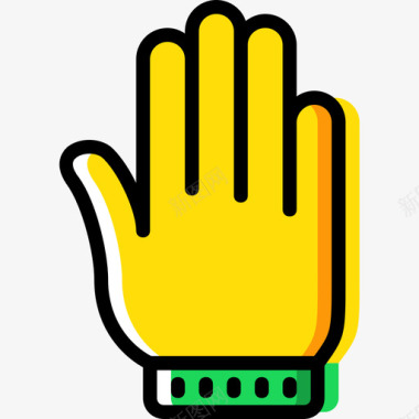 手套冬季黄色图标图标