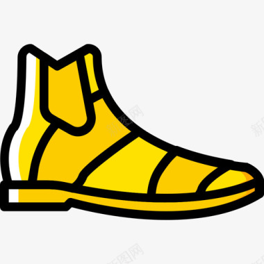 靴子男鞋4黄色图标图标