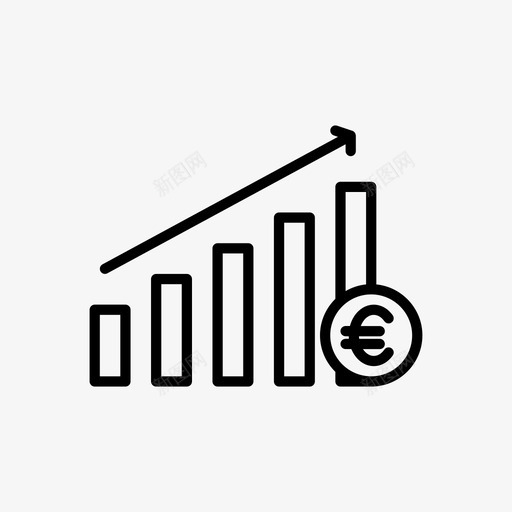 业务分析欧元金融图标svg_新图网 https://ixintu.com 业务分析 业务图标 增长 欧元 金融