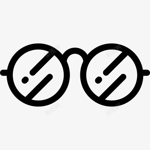 眼镜时髦款式7直线型图标svg_新图网 https://ixintu.com 时髦款式7 直线型 眼镜