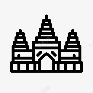 吴哥窟建筑柬埔寨图标图标