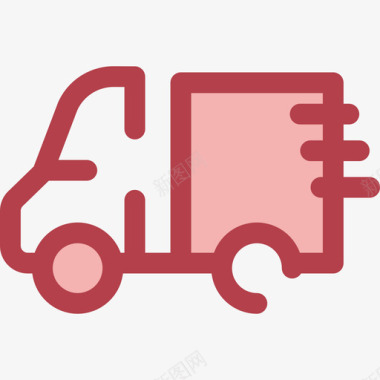 卡车电子商务9红色图标图标