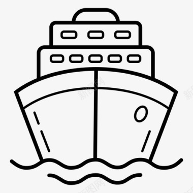 游船旅行海船运输图标图标