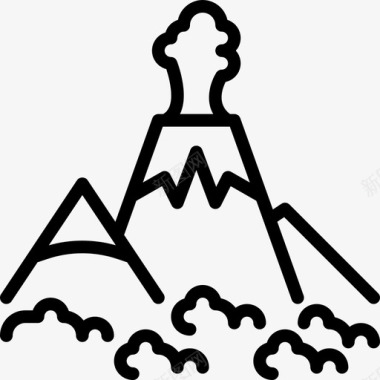 火山景观28线性图标图标