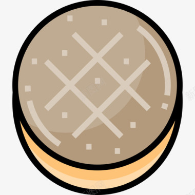 面团面包店6线性颜色图标图标