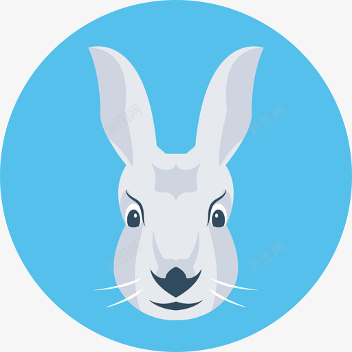 兔子动物33圆形图标svg_新图网 https://ixintu.com 兔子 动物33 圆形