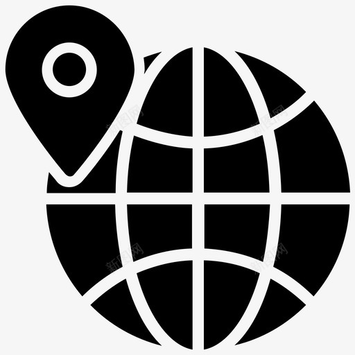 全球定位地理定位全球通信图标svg_新图网 https://ixintu.com 全球交付 全球定位 全球通信 商业智能字形图标 国际商务 地理定位