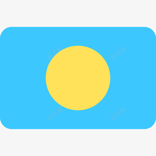 帕劳国际国旗6圆形矩形图标svg_新图网 https://ixintu.com 国际国旗6 圆形矩形 帕劳