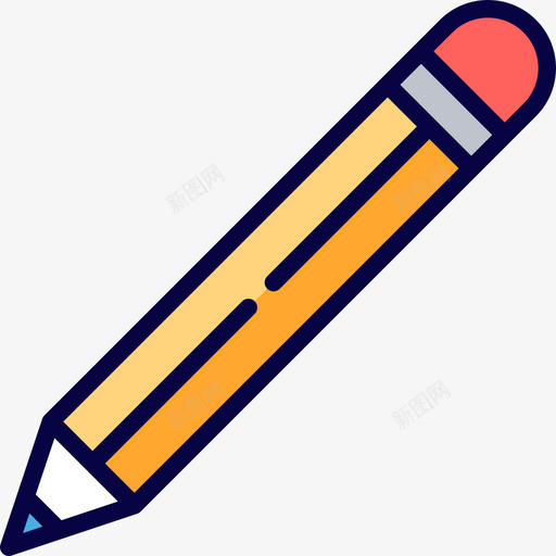 铅笔用户界面12线颜色图标svg_新图网 https://ixintu.com 用户界面12 线颜色 铅笔