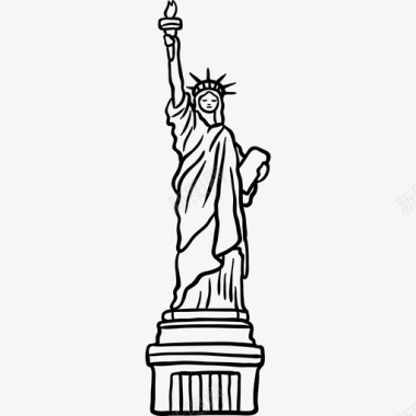 自由女神像世界纪念碑2黑色图标图标