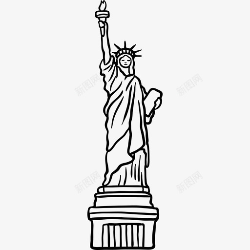 自由女神像世界纪念碑2黑色图标svg_新图网 https://ixintu.com 世界纪念碑2 自由女神像 黑色