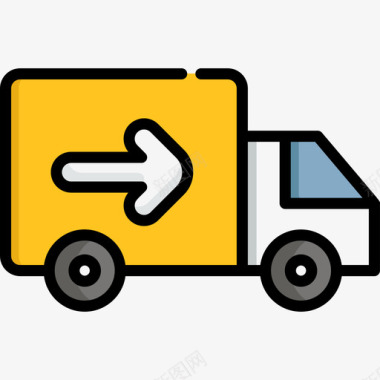 运输卡车装运和交付14线性颜色图标图标